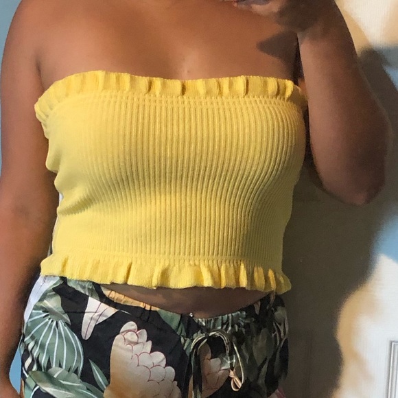 Fashion Nova Tops - Fashion Nova Yellow Tube Top